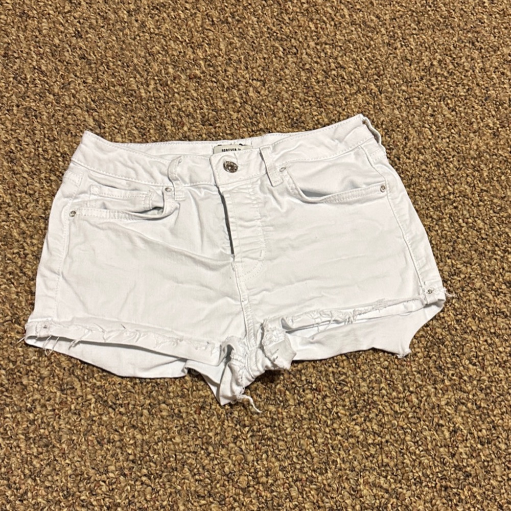 White jean shorts